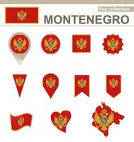 montenegro-flaggensammlung vektor