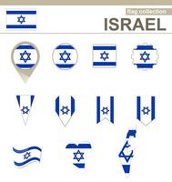samling av Israels flaggor vektor