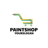 färgglad paint shop logotyp design vektor