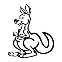 Kangaroo tecknad djur illustration