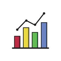 Diagramm herauf flachen Designillustrationsvektor. Unternehmenskonzept. vektor