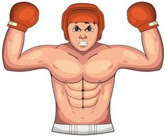 tecknad boxning torso med handskar vektor