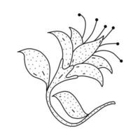 handgezeichnetes Blumensymbol im Doodle-Stil. Cartoon-Blume-Vektor-Symbol für Webdesign isoliert auf weißem Hintergrund. vektor