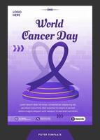 affisch mall världen cancer dag med lyx och modern stil med lyx stil för reklam vektor
