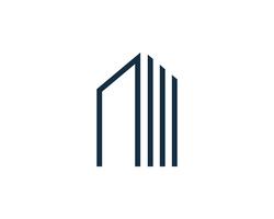 Real Estate, das Logo Icon Vector errichtet