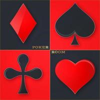 poker casino affisch logotyp mall design vektor