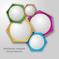 moderne, farbenfrohe Hexagon-Design-Homepage oder Infografik vektor
