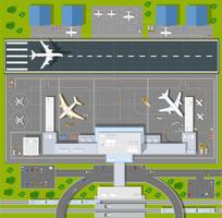 Överhead synvinkel flygplats vektor