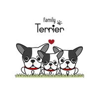 Terrier-Hundefamilien-Vater Mother und neugeborenes Baby. vektor