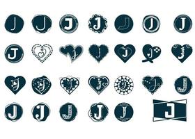 J-Brief-Logo und Icon-Design-Bundle vektor