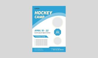 Hockey-Cam-Flyer Teamplate, Lacrosse-Flyer-Design, Sport-Hockey-Camp-Banner, Poster, Hockeyturniere und Camp-Poster. vektor