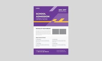 design av flygblad för antagning till skolan, reklamblad för antagning till skolan, flygblad för antagning till skolan, flygblad för antagning till skolan för barn. vektor