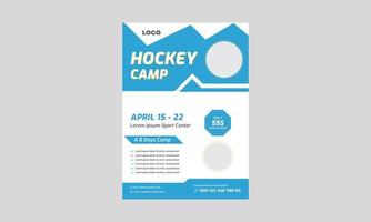 hockey cam flyer teamplate, lacrosse flyer design, sport hockey camp banner, affisch, hockey turnering och läger affischer. vektor