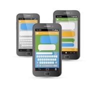 smartphone chattar sms app mall bubblor vektor