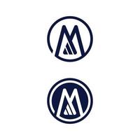 m Brief- und Schriftart-Logo-Vorlage Business-Logo-Design und Firmensatz vektor