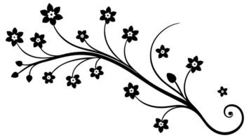 kostenlos Silhouette von fließend Ranke Blumen- Ornament zum Dekoration vektor