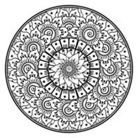 kreisförmiges Muster in Form von Mandala für Henna, Mehndi, Tätowierung, Dekoration. dekoratives Ornament im ethnisch-orientalischen Stil. Malbuchseite. vektor