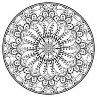 kreisförmiges Muster in Form von Mandala für Henna, Mehndi, Tätowierung, Dekoration. dekoratives Ornament im ethnisch-orientalischen Stil. Malbuchseite. vektor