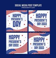 glücklicher präsidententag in den vereinigten staaten. Bundesfeiertag in Amerika. im Februar gefeiert. Instagram-Post, Poster, Web-Banner, Weltraumbereich und Hintergrund vektor