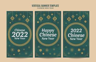 vertikales chinesisches neujahr 2022 webbanner instagram geschichtenvorlage vektor