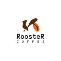 Hahnkaffee einfaches Logo-Design vektor