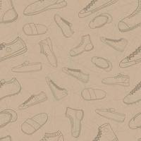 mönster sömlös uppsättning män skor. doodle ritning designstil. vektor illustration eps10