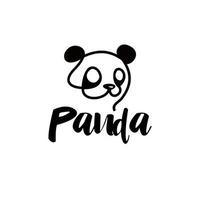 tier logo design panda bär kopf einfach spaß schwarz weiß idee vektor