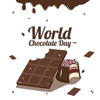 världens chokladdag vektordesignillustration. vektor