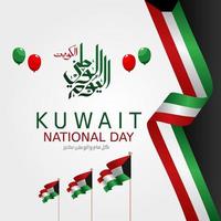 Kuwait-Nationalfeiertag-Vektorillustration. übersetzung kuwaitischer nationalfeiertag vektor