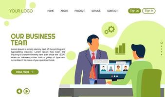 Business-Teamwork-Landing-Page-Template-Design-Vektorillustration vektor