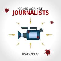 Verbrechen gegen Journalisten-Tag-Vektor-Illustration vektor