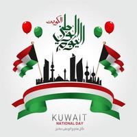 Kuwait-Nationalfeiertag-Vektorillustration. übersetzung kuwaitischer nationalfeiertag vektor