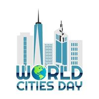 världens städer dag vektor illustration