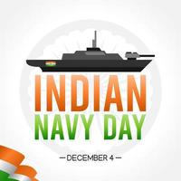 indiska flottans dag vektorillustration vektor