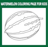 vattenmelon målarbok för barn vektor