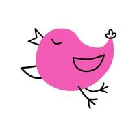 tecknad söt liten rosa fågel vektor