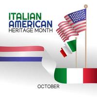 italia - amerikanskt arv månad vektorillustration vektor