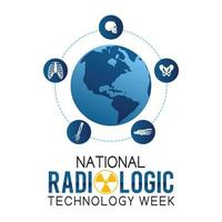 nationell radiologisk teknik vecka vektorillustration vektor
