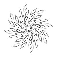 Blumen-Mandala-Malbuch. Vektor Umriss Kreis dekorative Verzierung. design für t-shirt, muster, aufkleber, spitze, tätowierung, yoga.