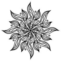 blomma mandala målarbok. vektor etniska orientaliska cirkel dekorativa prydnad. kontur vintage dekorativa element. orientalisk teckning. design för t-shirt, mönster, klistermärke, spets, tatuering, yoga.