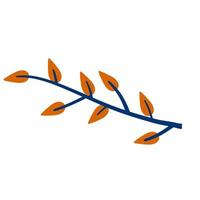 gren med orange löv. växtdesign. vektor