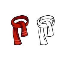 röd scarf. vinter och höst snygga kläder. vektor