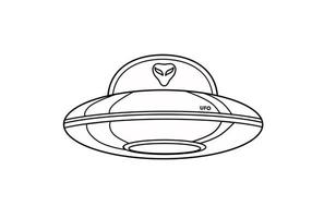 Symbol mit dem Bild eines Ufos. isolierter Hintergrund. vektor