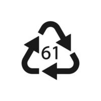 Biomaterial organisches Material Recyclingcode 61 tex. Vektor-Illustration vektor