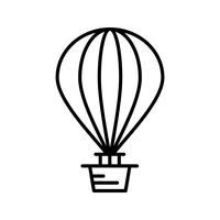 Air Balloon Line Black Icon vektor