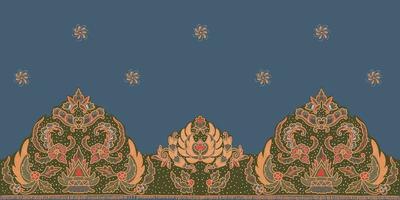 blommönster. indonesiskt motiv, batik är en teknik för vaxbeständig färgning som appliceras på hela tyget. geometriska etniska mönster traditionell design för bakgrund, tyg, vektorillustration vektor