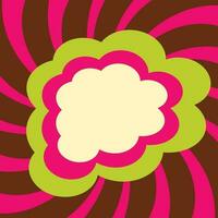 Comic-Wolkenblase mit spiralförmigem Hintergrund in Retro-Farben vektor