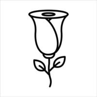 Symbol für die Rosenlinie. geeignet für Überraschungssymbole, Geschenke und Symbole der Zuneigung. einfaches Design editierbar. Design-Vorlagenvektor vektor