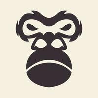 ansikte gorilla enkel hipster logotyp symbol ikon vektor grafisk design illustration idé kreativ