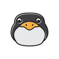 Tier Vogel Pinguin Kopf niedlich Logo Symbol Symbol Vektorgrafik Design Illustration vektor